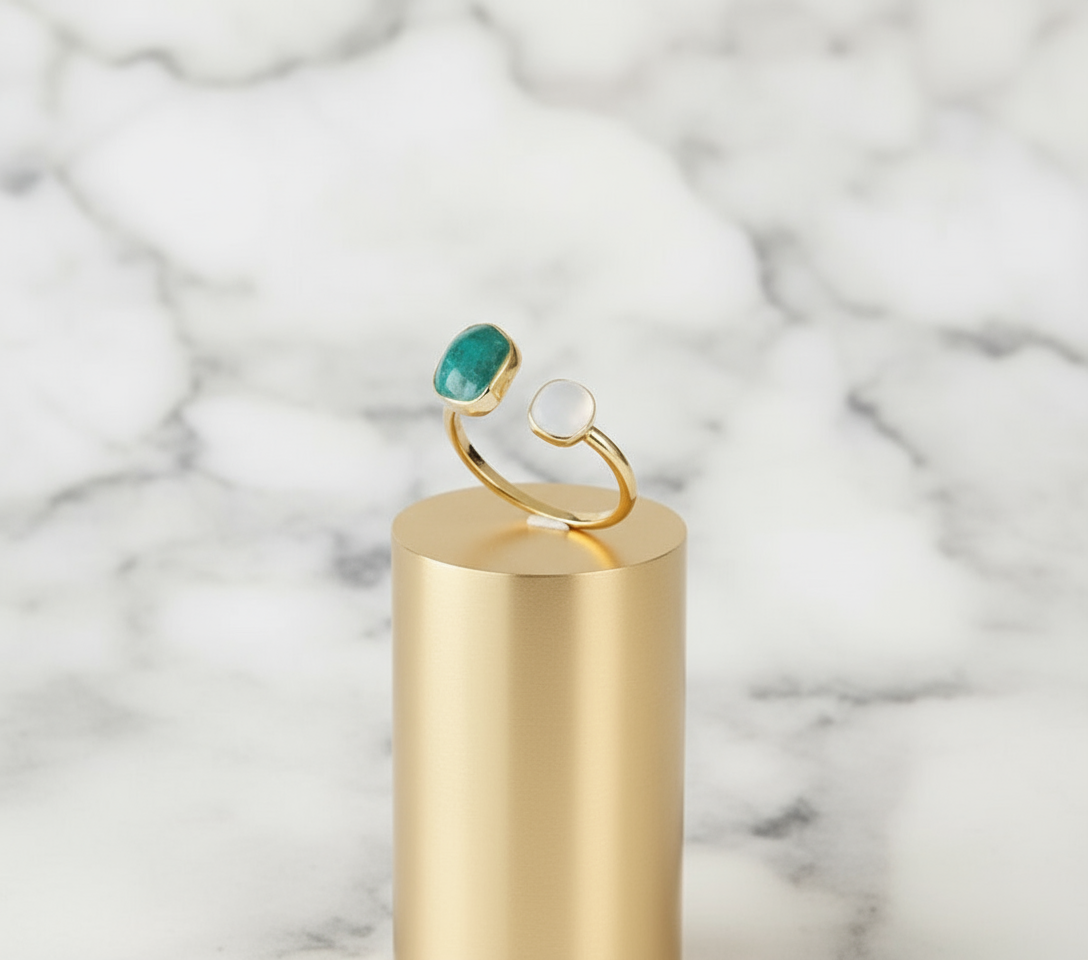 Tina 18K Gold plated Stainless Steel Square Open Ring