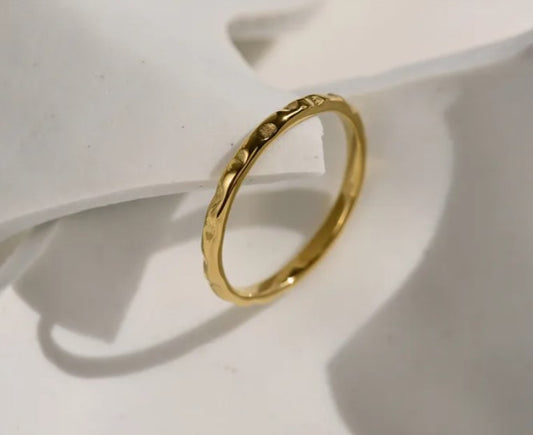 Wavy 18K Gold Plated Plating Stainless Steel Rings Jewelry