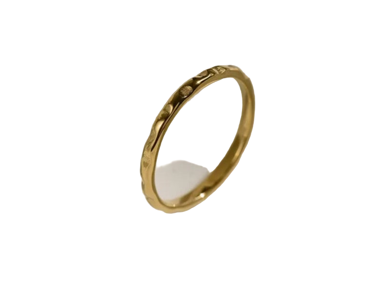Wavy 18K Gold Plated Plating Stainless Steel Rings Jewelry