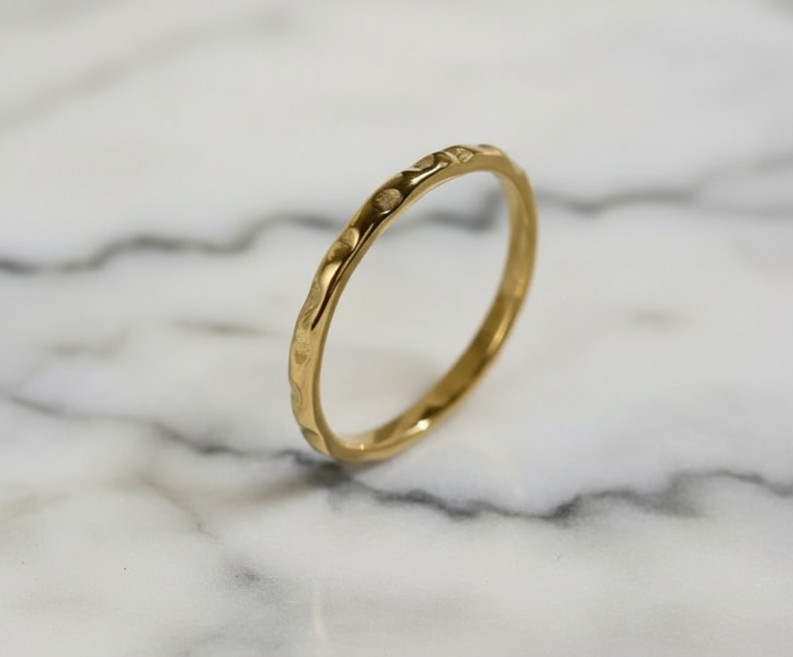 Wavy 18K Gold Plated Plating Stainless Steel Rings Jewelry