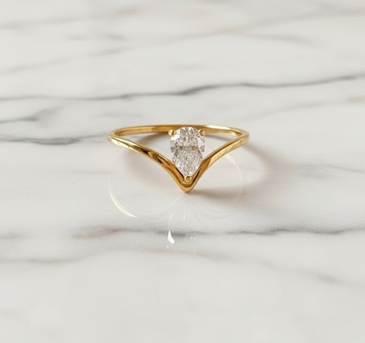 Nanette Gold Plated Cubic Zirconia Ring 18K