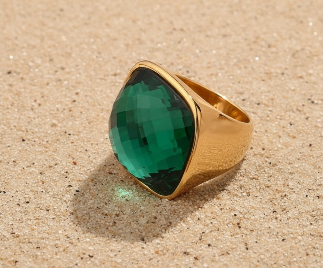 Le Chic 18K Gold Plated Statement Ring Stainless Steel