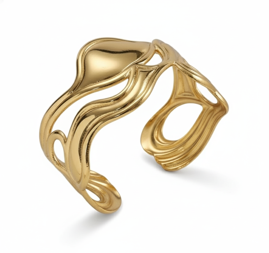 Gili 18K Gold Plated Abstract Bracelet Bangle Jewelry