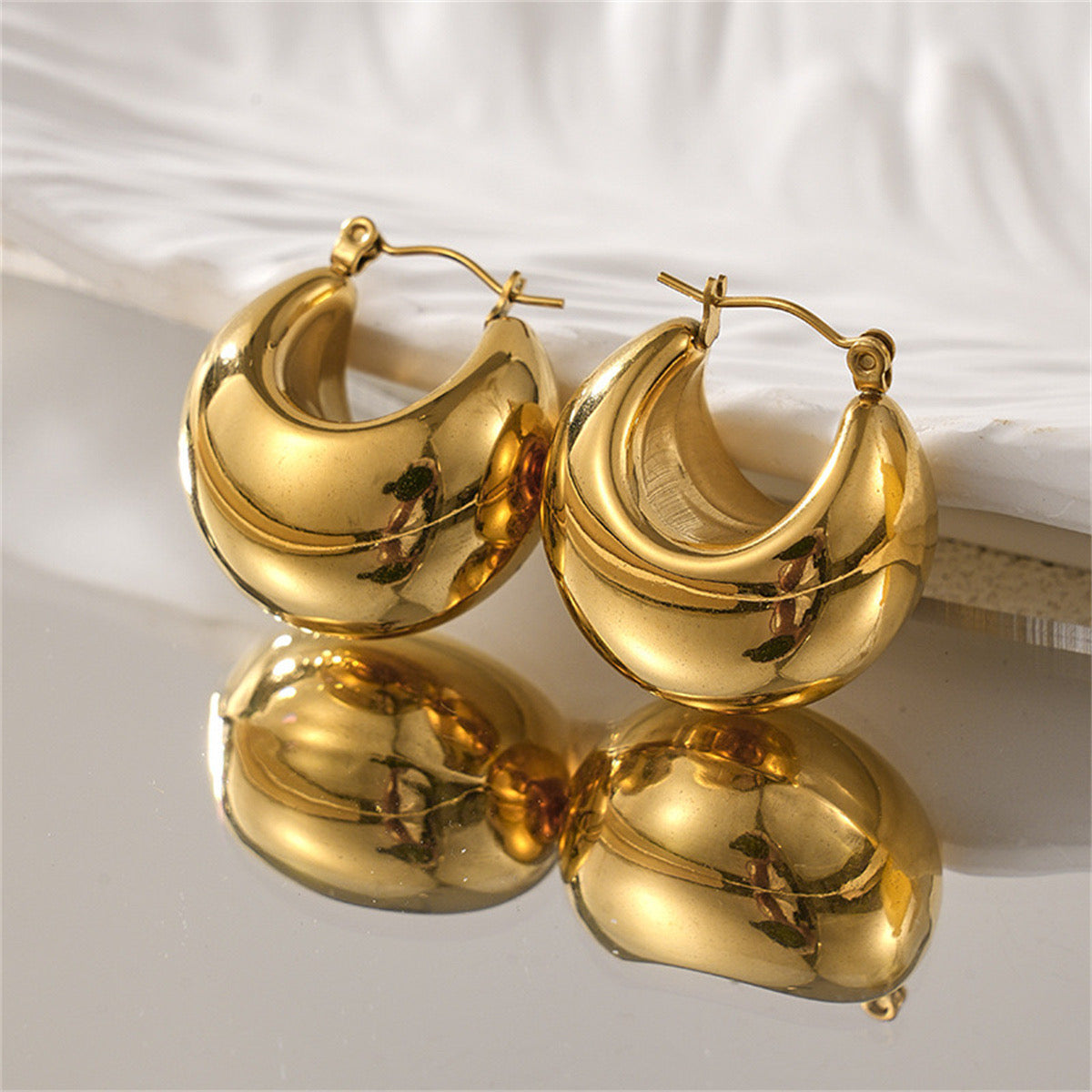 Perfect Pear Earrings Gold Plated Huggies