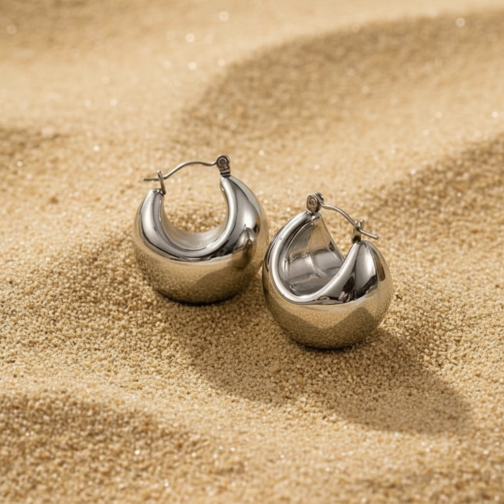 Perfect Pear Earrings Gold Plated Huggies