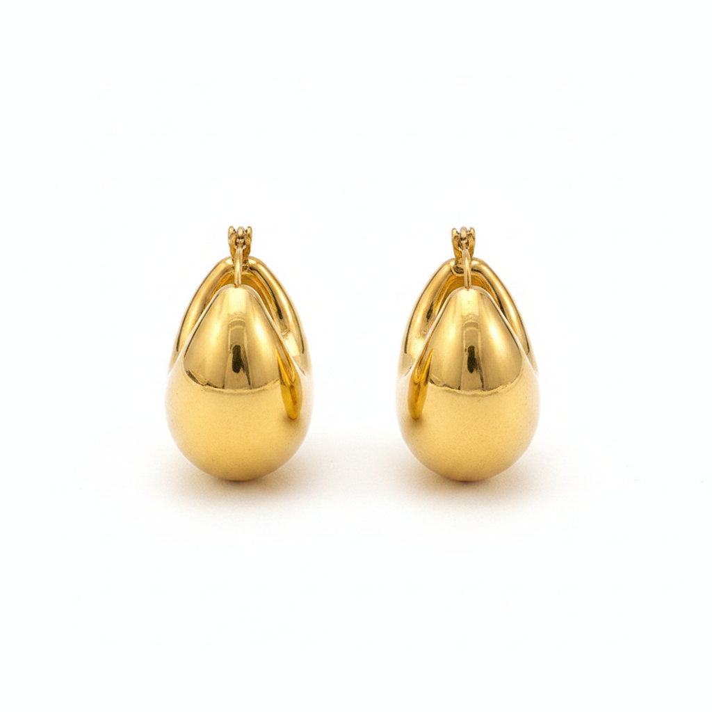Perfect Pear Earrings Gold Plated Huggies