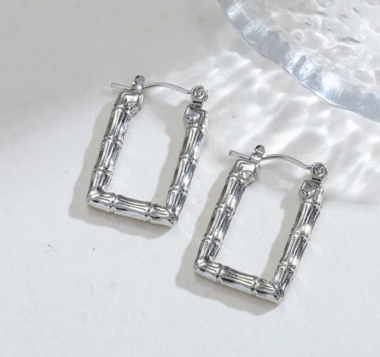 Nari Earrings, Stainless Steel Silver  Jewelry