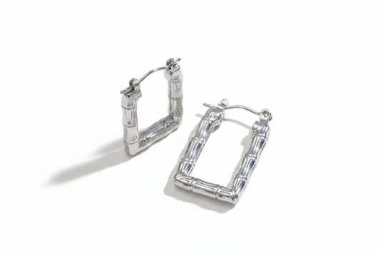 Nari Earrings, Stainless Steel Silver  Jewelry