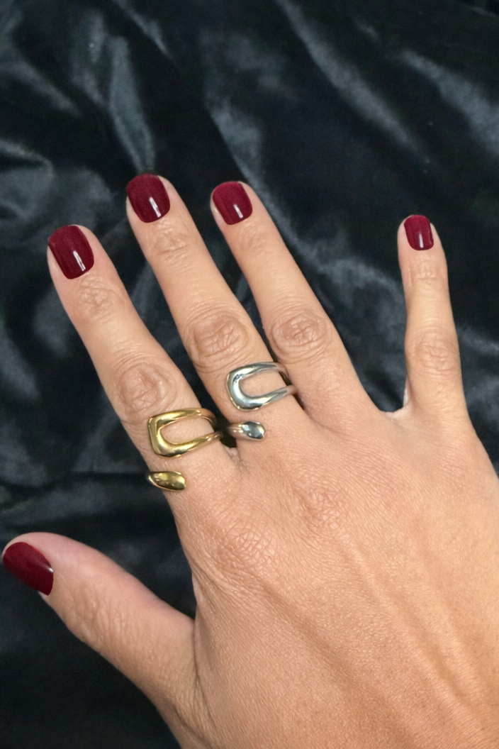 Fly 18K Gold Plated Stainless Split Steel Ring Jewelry