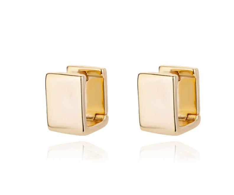 So Square Earrings 18K Gold Plated