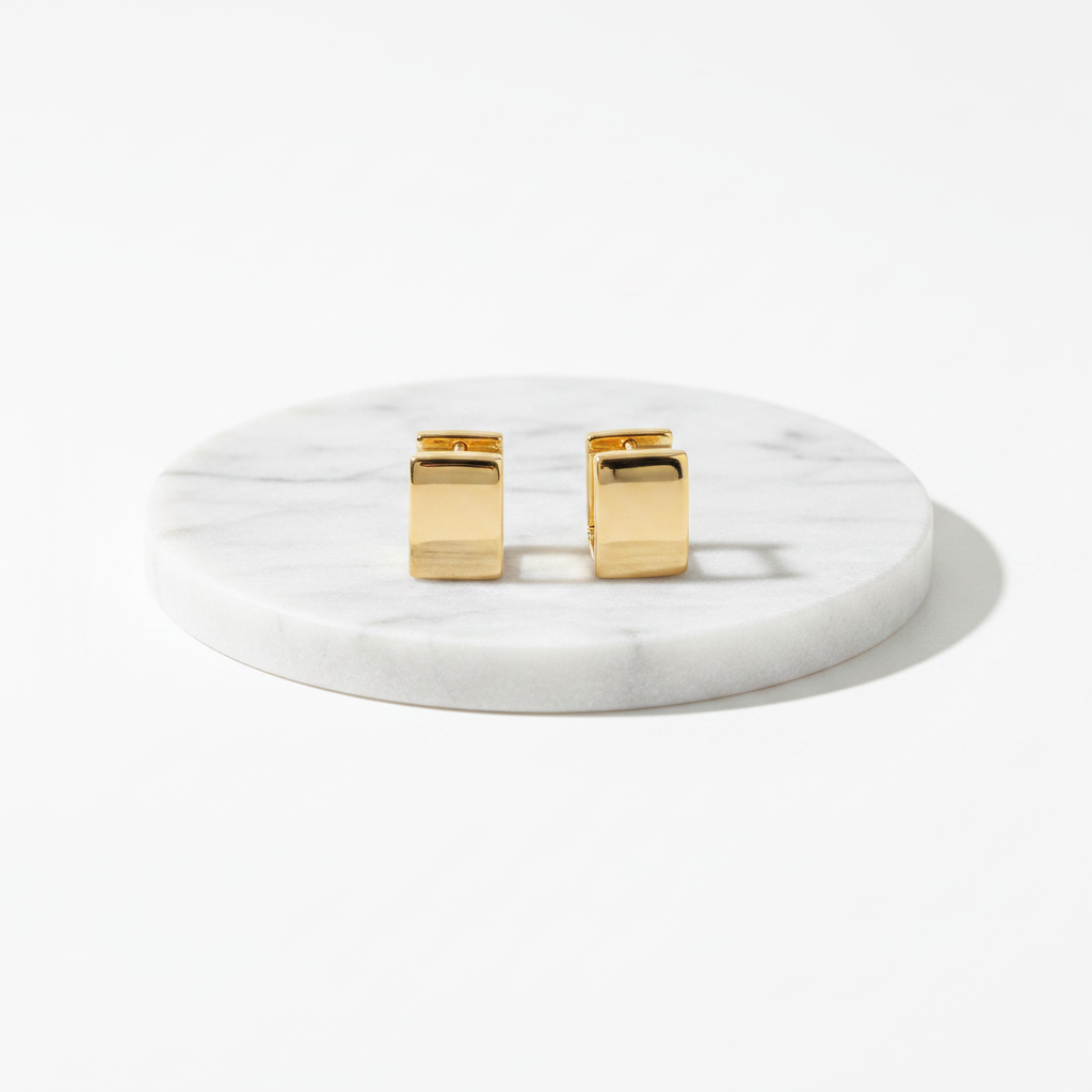 So Square Earrings 18K Gold Plated
