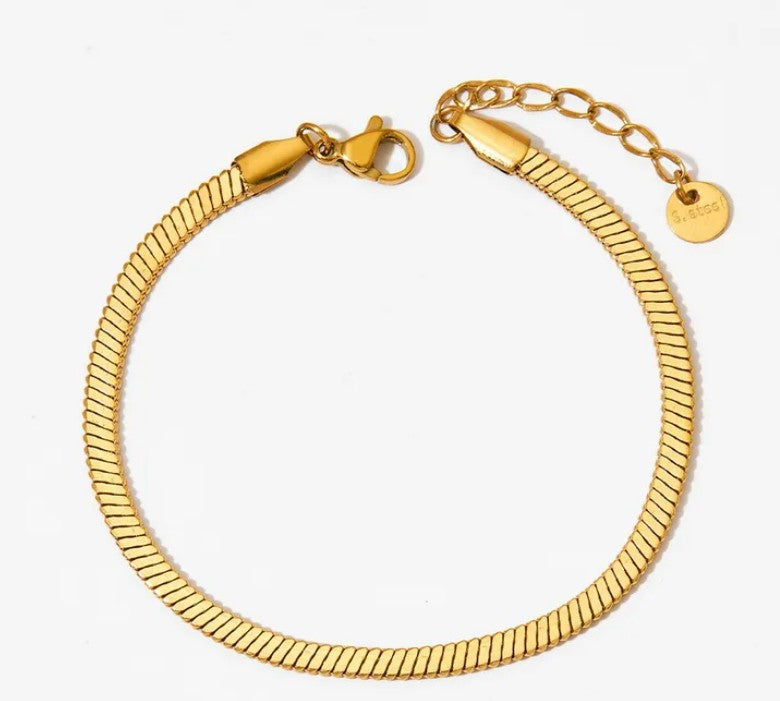 Trenz Link Bracelet, 18K Gold Plated Steel Hypoallergenic Waterproof Tarnish Free Jewelry